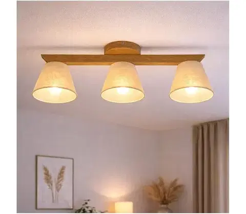 Svietidlá  Prisadený luster ANTONIO 3xE14/40W/230V dub LM-3.128/A/dąb/beż