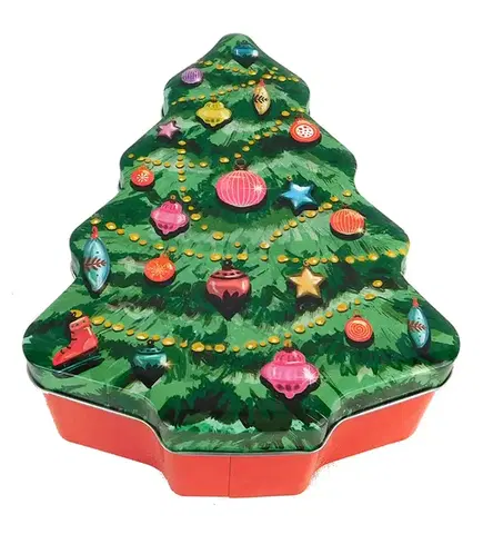 Vianočné dekorácie MAKRO - Dóza stromček 15x18x6,5cm