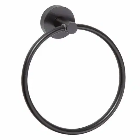 Kúpeľňový nábytok SAPHO XB402 X-Round Black držiak uterákov kruh, čierna