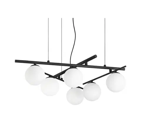 Svietidlá Ideal Lux - LED luster na lanku ATLAS 6xG9/3W/230V čierny 365114