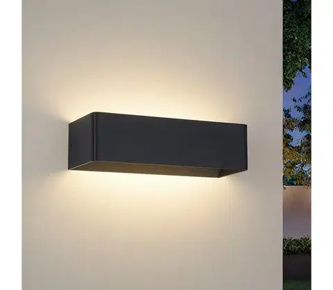 LED osvetlenie BRILAGI - LED vonkajšie nástenné svietidlo DONNANI LED/12W/230V 30 cm čierne IP44 BRI763