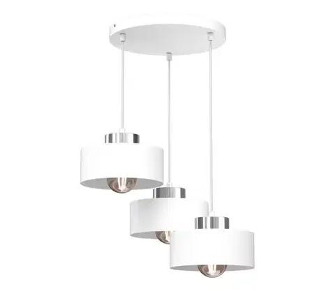 Svietidlá  Luster na lanku MARTI 3xE27/15W/230V biela/chróm 9845