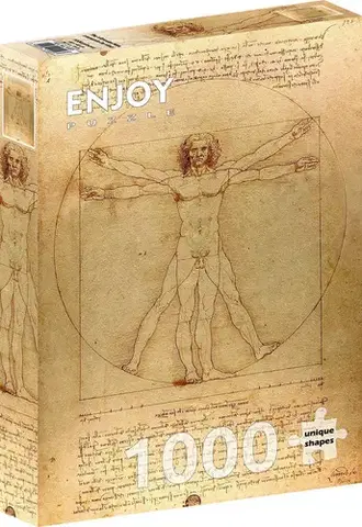 1000 dielikov Enjoy Puzzle Leonardo da Vinci: Vitruviánsky muž (The Vitruvian Man) 1000 Enjoy