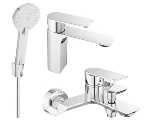 Kúpeľňové batérie MEXEN/S - Alexa SET umývadlová + vaňová batéria s príslušenstvom R40, chróm 71203R40-00