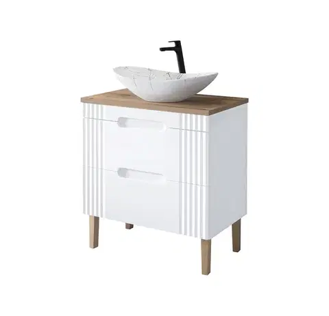 Skrinky s umývadlom ArtCom Kúpeľňová skrinka s umývadlom a doskou FIJI White DU80/1 | 80 cm