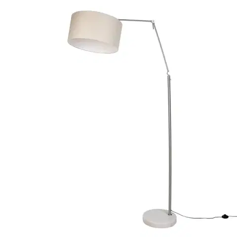 Stojace lampy Stojacia lampa oceľová so svetlosivým tienidlom 50 cm - Editor