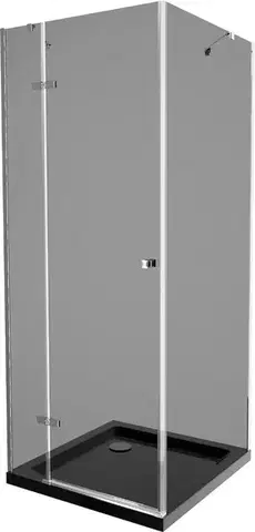 Vane MEXEN/S - Roma sprchovací kút 80x80, grafit, chróm + čierna vanička so sifónom 854-080-080-01-40-4070