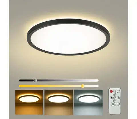 Svietidlá BRILAGI - Stmievateľné LED svietidlo ULTRA SLIM LED/24W/230V pr. 42 cm čierna + diaľkové ovládanie BRI225