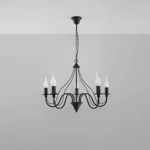 Lampy do obývačky Luster Minerwa 5 A-0218 čierna