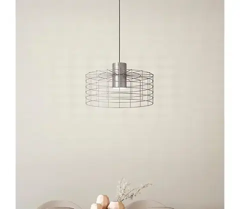 Svietidlá Eglo 43651 - Luster na lanku MILLIGAN 1xE27/40W/230V pr. 48 cm strieborná 43651