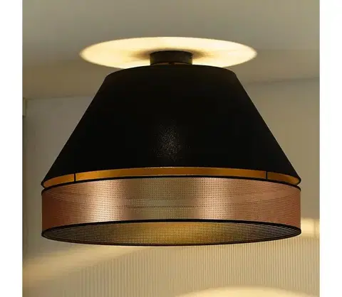 Svietidlá  - Prisadený luster COPPER SHINY 1xE27/15W/230V pr. 60 cm čierna/medená 604338