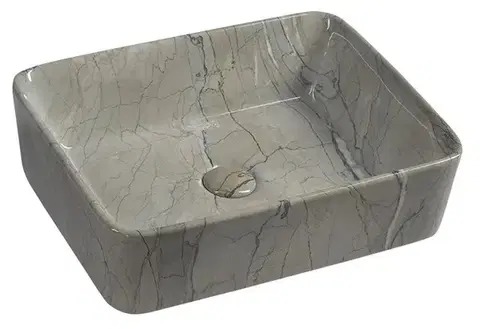 Umývadlá SAPHO - DALMA keramické umývadlo na dosku, 48x38cm, grigio 513