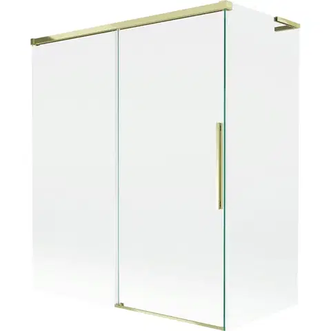 Sprchové dvere MEXEN/S - Rox L vaňová zástena 2-krídlová posuvná 140 + 70 x 150, transparent, zlatá 8C9L-140-070-50-00