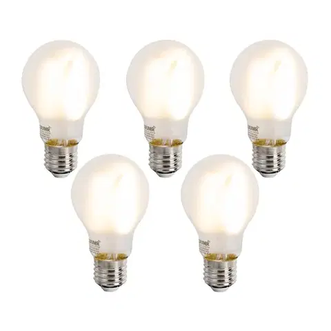 LED osvetlenie Sada 5 ks Inteligentné stmievateľné LED žiarovky E27 A60 matné 7W 806lm 2700-6500K