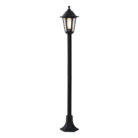 Vonkajšie svietidlá Klasické vonkajšie stĺpikové svietidlo čierne 122 cm IP44 - New Haven Hammered