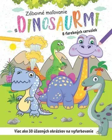 Nalepovačky, vystrihovačky, skladačky Zábavné maľovanie s dinosaurmi