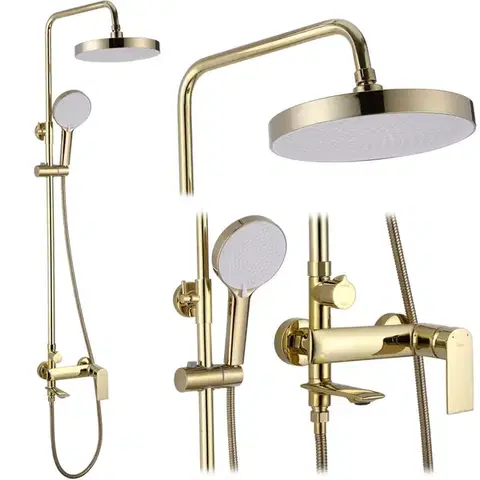 Kúpeľňové batérie REA REA - Sprchový set s batériou 150mm Veneta zlatá REA-P7842
