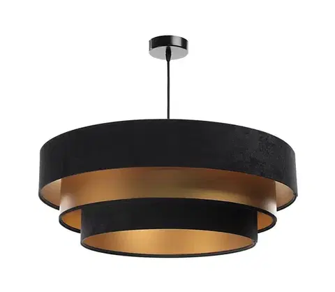 Svietidlá  Luster na lanku TRINITI 1xE27/60W/230V čierna/zlatá 050-072-60
