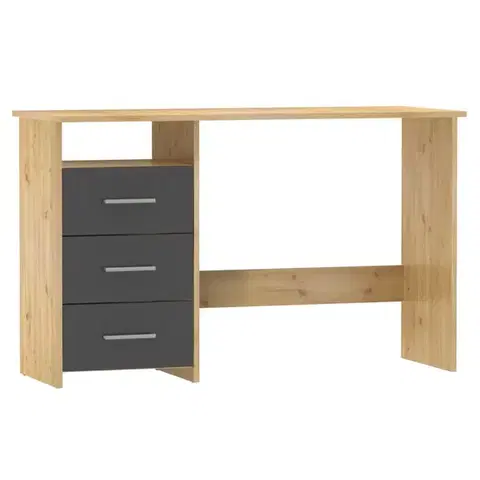 Písacie a pracovné stoly KONDELA Laristote New L/P univerzálny pc stolík dub artisan / grafit