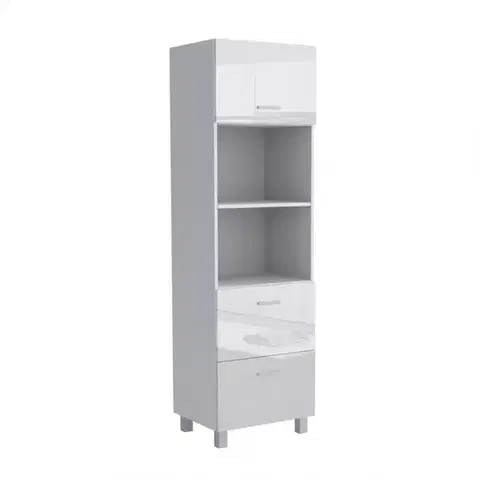 Kuchynské skrinky stojace Kuchynská skrinka Lucjan 60KPM 1F2S 2100 LUX biela