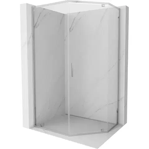 Sprchovacie kúty MEXEN - Exo sprchovací kút päťboký krídlový 90 x 80, transparent, chróm 812-090-080-01-00
