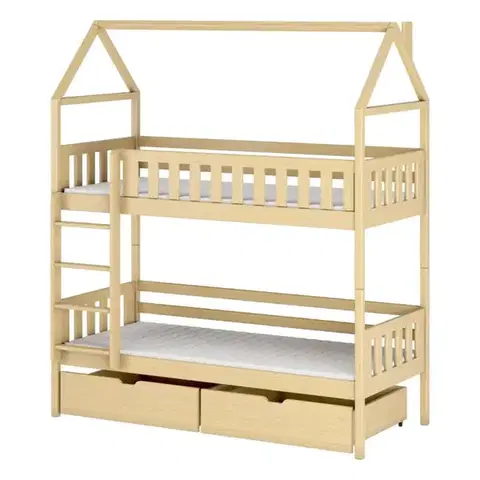 Poschodové postele Posteľ Domček Gaja 80x160 borovica