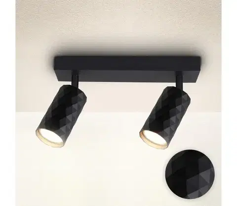 Svietidlá BRILAGI - Bodové svietidlo SELE DIAMANT 2xGU10/30W/230V čierne WO-DIA2-BLK