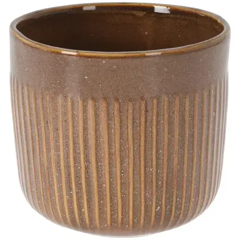 Záhradné dekorácie Hnedý porcelánový kvetináč
