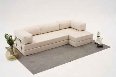 Sedacie súpravy Rohová sedacia súprava / Rohová pohovka Comfort - Cream