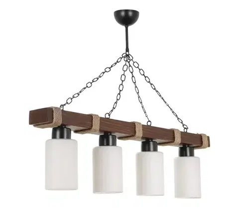 Svietidlá  Luster na reťazi JASMIN 4xE27/40W/230V hnedá/biela 534LUN3375