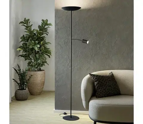 Lampy Eglo 901977 - stmievateľná stojacia lampa CONIVARINO LED/26,5W/230V +LED/4W čierna 901977