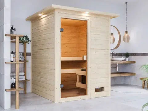 Sauny Interiérová finská sauna 145 x 145 cm Dekorhome