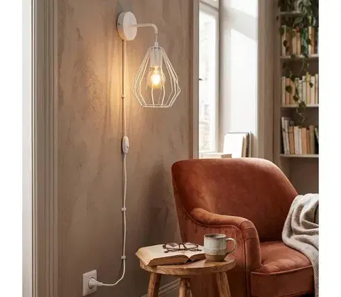 Svietidlá  Nástenné svietidlo BRYLANT 1xE27/60W/230V biele 2284