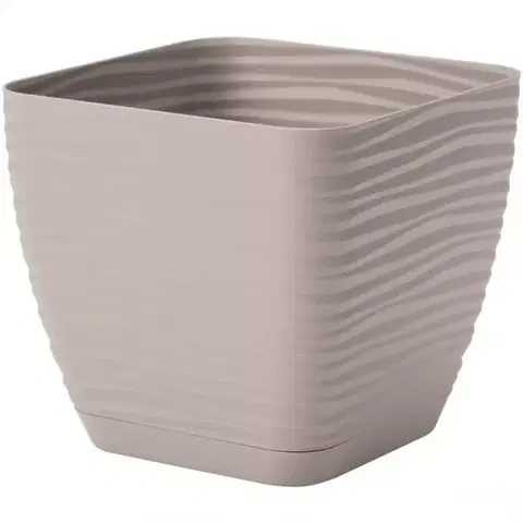 Záhrada Sahara Petit štvorec s podstavcom 17 cm taupe