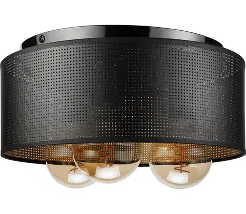 Svietidlá  Stropné svietidlo SIRJA PLISADO 3xE27/15W/230V priemer 35 cm čierna/zlatá LM-3.178/CZARNO-ZŁOTY