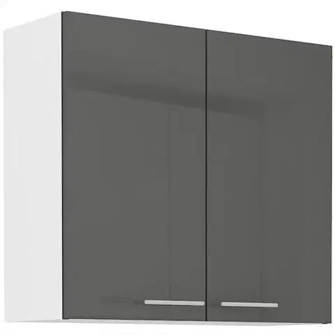 Kuchynské skrinky visiace Kuchynská skrinka Lara 80g-72 2f Mdf sedá lesk