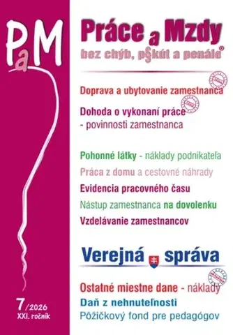 Pracovné právo Práce a Mzdy 7 2026 - Doprava zamestnanca, Pohonné látky - Kolektív autorov