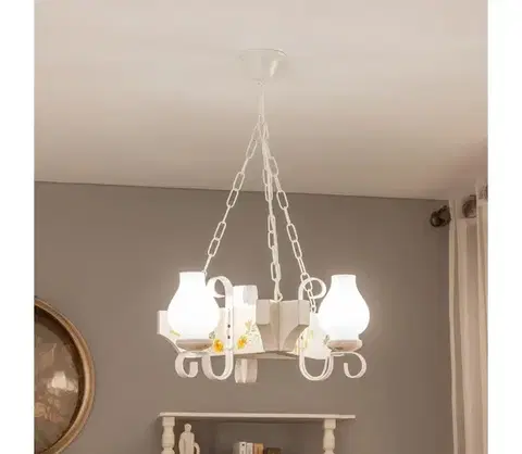 Svietidlá BRILAGI - Luster na reťazi QUEEN 3xE14/40W/230V buk/krémová EX-01073