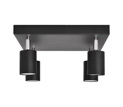 Svietidlá  LED Bodové svietidlo TUNE 4xGU10/4,8W/230V čierna R-KWD 1927/4 BK+CH+BK