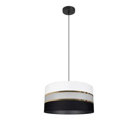 Svietidlá  Luster na lanku CORAL 1xE27/60W/230V čiernobiela 0448