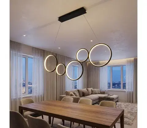 Svietidlá BRILAGI - LED závesný luster ECHO na lankách LED/60W/230V 4000K 100 cm čierny BRMDX1343