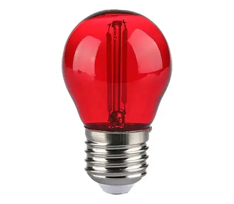Žiarovky  LED žiarovka E27 G45 2W červená filament
