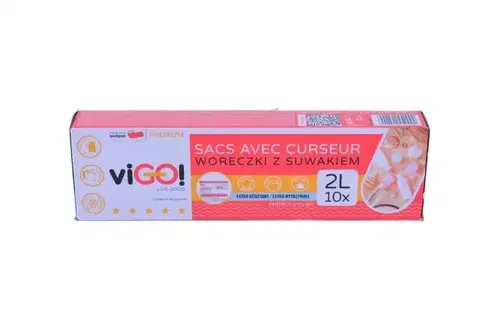 Dózy na potraviny Kinekus Sáčok / vrecko so zipsom, 2l, 10ks 24x20 cm KLC