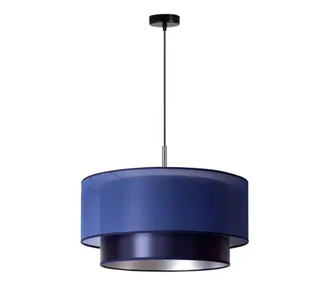 Svietidlá  - Luster na lanku NANTES 1xE27/15W/230V pr. 45 cm modrá/strieborná 602600