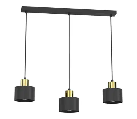 Svietidlá  Luster na lanku PARKLA 3xE27/15W/230V čierny 8783A