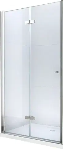 Sprchovacie kúty MEXEN - LIMA skladacie dvere 85x190 cm 6mm, chróm, transparent so stenovým profilom 856-085-000-01-00