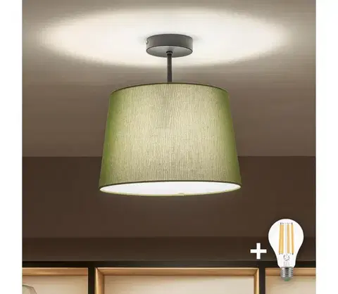 Svietidlá BRILAGI - LED prisadený luster CERIA 1xE27/60W/230V pr. 30 cm čierna/zelená BG3989+EG781039