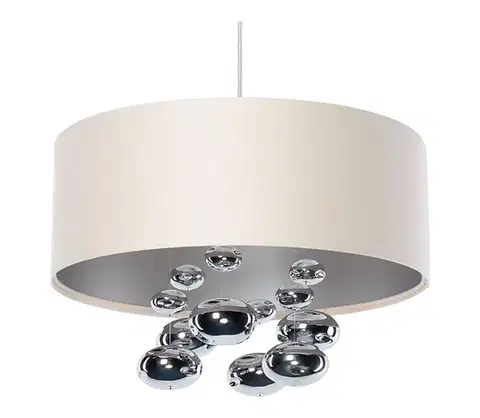 Svietidlá  Závesný luster s lankom BUBBLE 1xE27/60W/230V pr. 40 cm béžová 01B-001-40