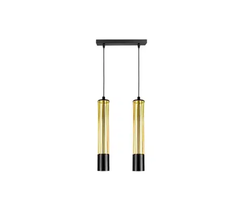 Svietidlá HEXE Luster na lanku PRESCOT 2xGU10/40W/230V zlatá 0044