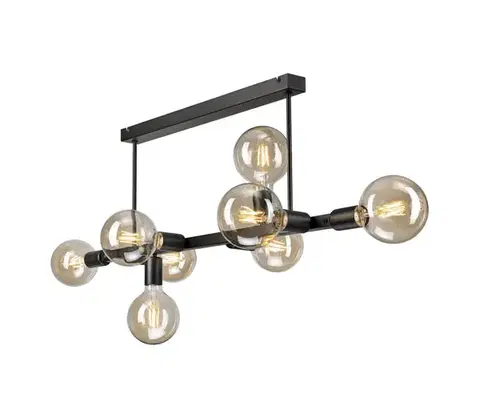 Svietidlá  Luster na tyči ASTRID 8xE27/60W/230V čierna LM-8.146/CZARNY MAT
